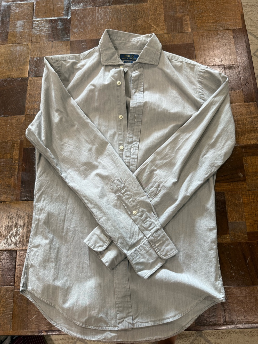 Ralph Lauren Light Gray Button-Up Shirt Slim Fit